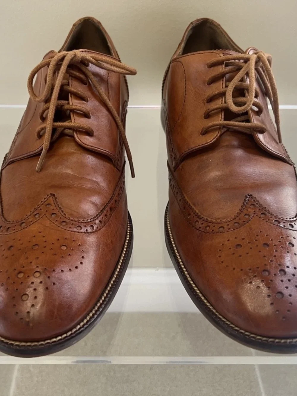 Cole Haan Original Grand Wingtip Oxford Brown Mens Leather Shoes Size 12